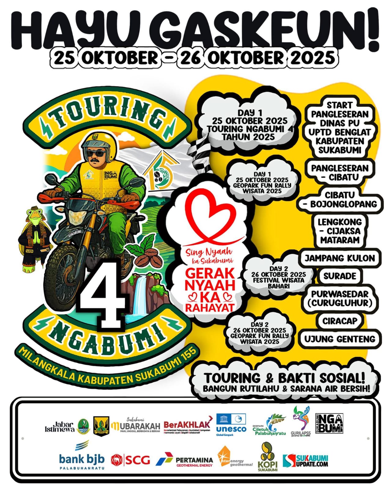 Pemkab Sukabumi Gelar Touring Ngabumi, Ini Rute dan Sejumlah Kegiatannya